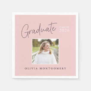 Diploma Foto Moderne Script Afstudeerfeest Servet
