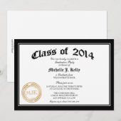 Diploma Graduation Party 2014 Kaart (Voorkant / Achterkant)