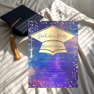 Diploma hoedje,Diamanten Verfspatten Afstuderen Kaart