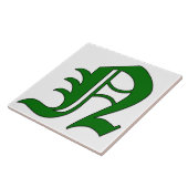 Diploma Letter N in Groene Monogram Tegel Tegeltje (Zijkant)