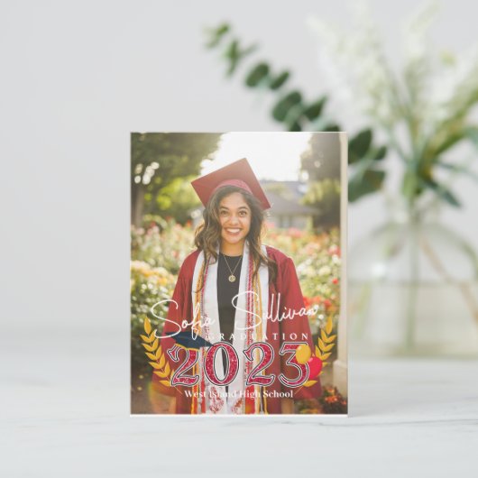 Diploma middelbare school felicitaties kaart (Staand voorkant)