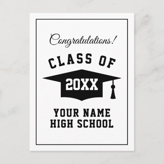 Diploma middelbare school gelukwenskaarten briefkaart (Voorkant)