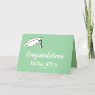 Diploma Mintgroen Afgestudeerde Naam Gefeliciteerd Kaart