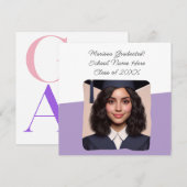 Diploma Uitnodiging Aangepaste Foto Typografie (Voorkant / Achterkant)