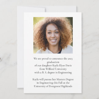 Diploma-uitnodiging Trendy Meisjesachtig Elegant Aankondiging