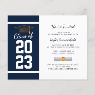 Diploma-uitreiking 2026 Marineblauw Modern Feest U