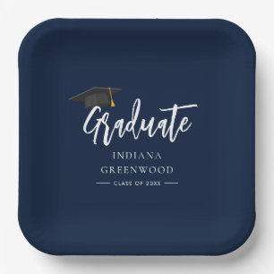 Diploma-uitreiking 2026 Schrift Navyblauw Papieren Bordje