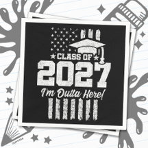 Diploma-uitreiking Amerikaanse vlag eindexamenklas