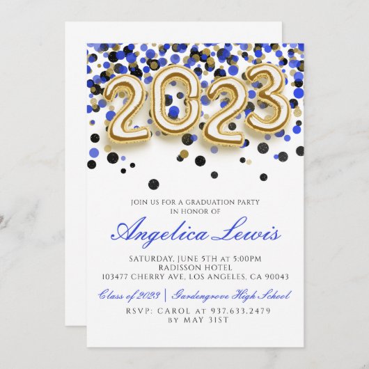 Diploma-uitreiking uitnodiging klas 2023 (Voorkant / Achterkant)