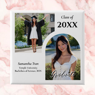Diploma-uitreikingsboog Fotocollage Trendy Modern Vierkante Button 5,1 Cm