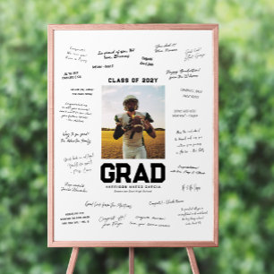 Diploma-uitreikingsfeest één foto afstudeerhandtek poster