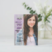 Diploma Vellum Modern Foto | QR Code Website Briefkaart (Staand voorkant)