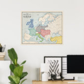 Diplomatiekaart van Europa Poster (Thuiskantoor)