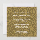 Diplômé 2012 Invitation Twirl Gold (Dos)