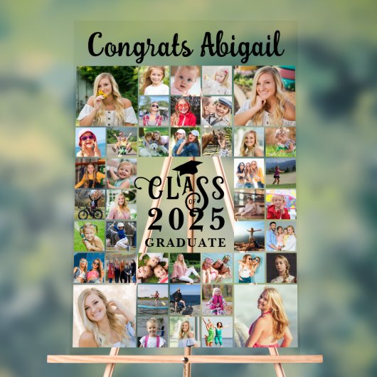 Diplôme 42 Collage de photos Script Classe Année (Neutre)