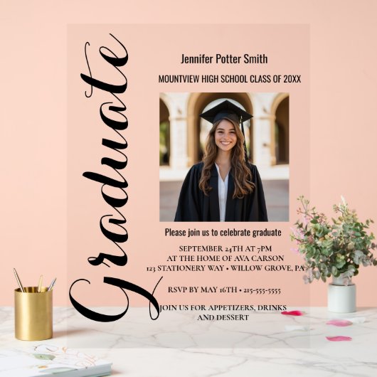 diplômé acrylique (Mariage)