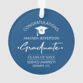 Diplôme | Année de classe et l'école élégant bleu (dos)