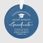 Diplôme | Année de classe et l'école élégant bleu (devant)