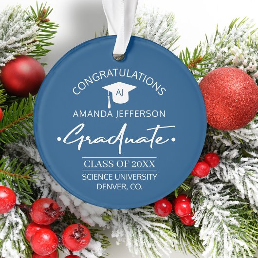 Diplôme | Année de classe et l'école élégant bleu