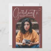 Diplômé Arched Photo Graduate Invitation (Devant)