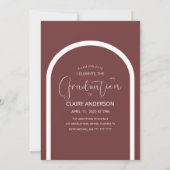 Diplômé Arched Photo Graduate Invitation (Dos)