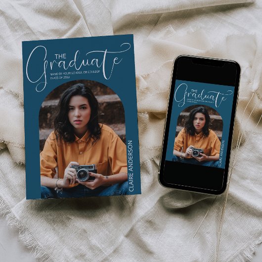 Diplômé Arched Photo Graduate Invitation