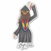 Diplômé Avec Diplôme Personnalisé Nom Sticker (Devant)