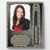 Diplôme avec honneur Plaque photo Black Grey (Devant)