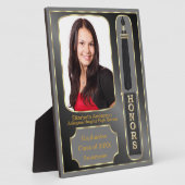 Diplôme avec honneur Plaque photo Black Grey (Côté)