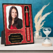 Diplôme avec honneur Plaque photo Rouge (Côté)