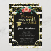 Diplôme Black and White Stripes Invitation (Devant / Derrière)