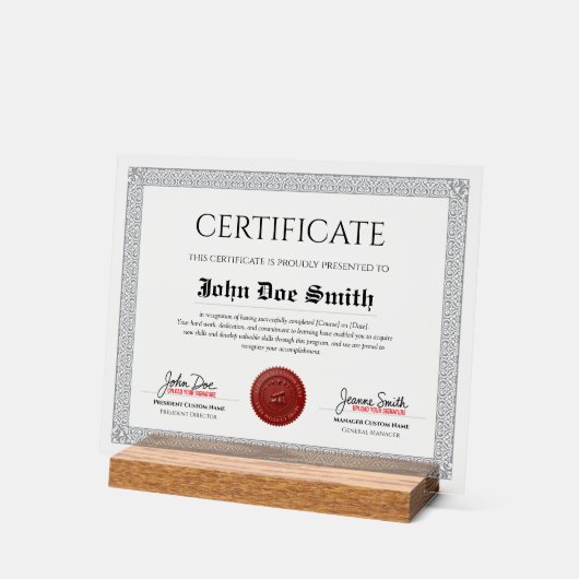 Diplôme Classique Élégant Certificat avec sceau de (Angle)