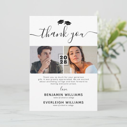 Diplôme conjoint 2 Carte de remerciements photo (Debout devant)