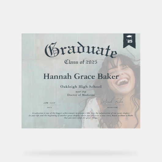 Diplôme de conservation commémorative (Recto)