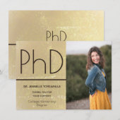 Diplôme de doctorat Faire-part de graduation Brown (Devant / Derrière)