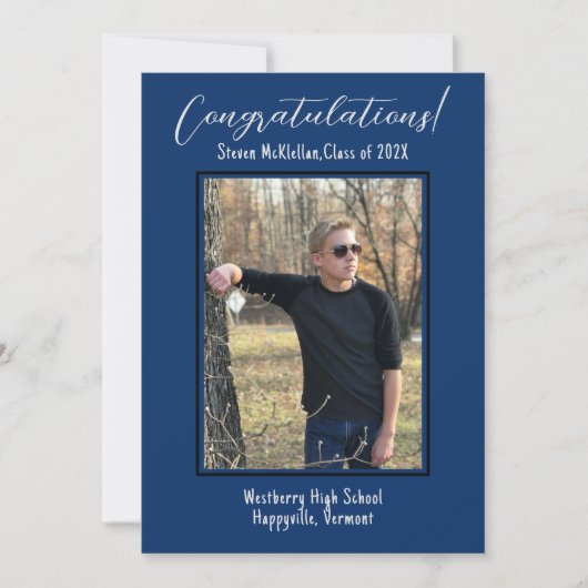 Diplôme de fils Simple Photo Faire-part (Devant)