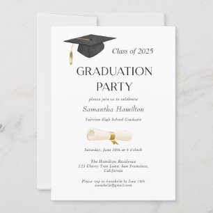 Diplôme de fin d'études Casquette Photo Invitation