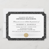 Diplôme de frontière noir et gris 2015 Invitation (Devant)