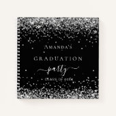 Diplôme de livre d'hôtes noir argent parties scint (Devant)