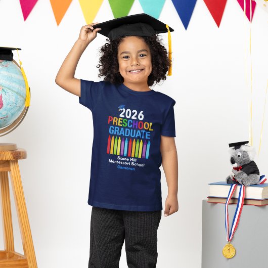 Diplômé de maternelle 2026 T-shirt bleu personnali