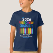 Diplômé de maternelle 2026 T-shirt bleu personnali (Devant)
