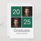 diplôme de portrait vert Invitation (Devant)