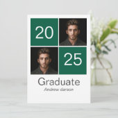 diplôme de portrait vert Invitation (Debout devant)