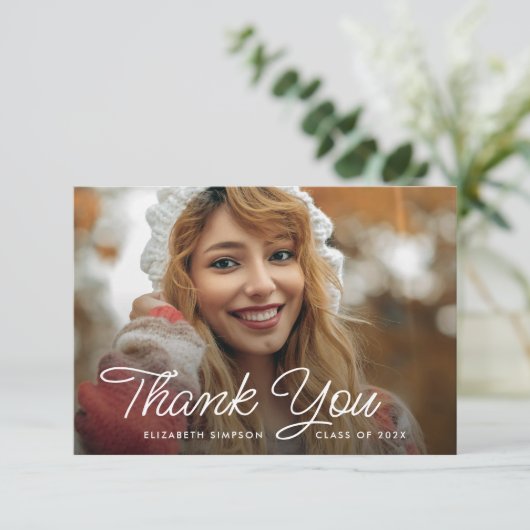 diplôme de script simple merci carte photo (Debout devant)