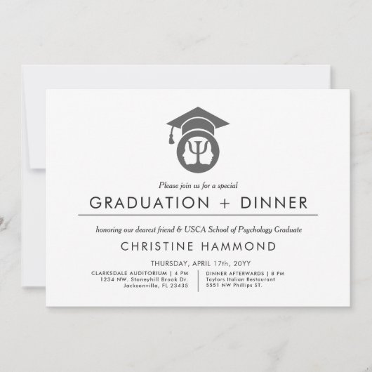 Diplôme d'école de psychologie | Invitation minima (Devant)