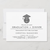 Diplôme d'études de droit | Invitation minimaliste (Devant)