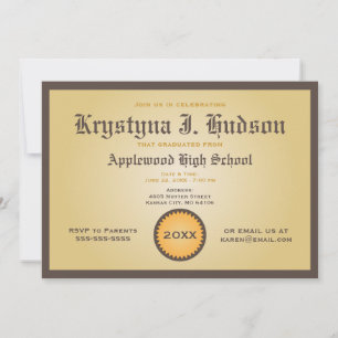 Diplôme - Diplôme Graduation Party Invitation
