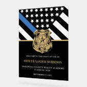 Diplôme d'officier de police Ligne bleue Drapeau B (Angle)