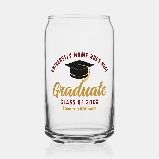 Diplôme d'or Maroon Diplômé personnalisé (Recto)