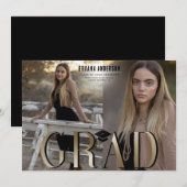 Diplôme d'or - photo Faire-part de diplôme (Devant / Derrière)